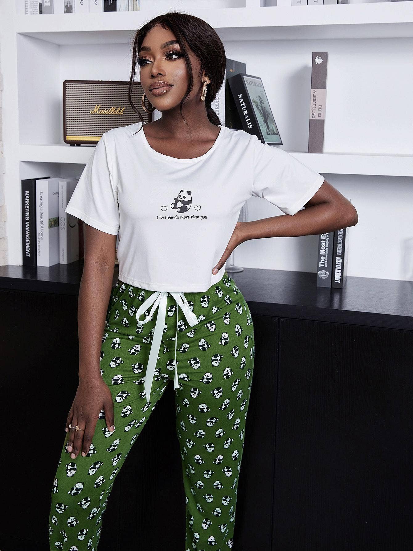 ANIMAL PRINT TROUSERS TWO-PIECE PYJAMAS