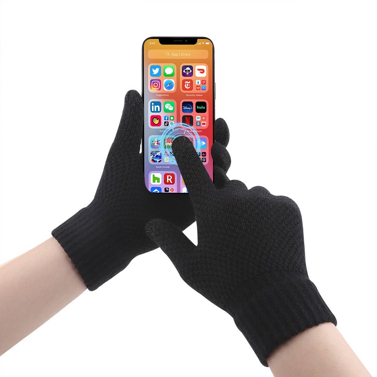 Men Women Knit Gloves ? Warm Thick Touch Tips_CWAG0224