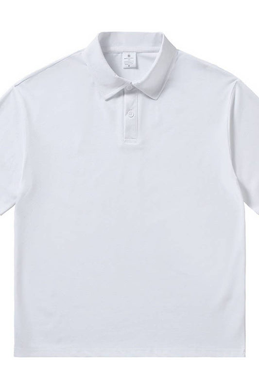 CWTBLS2343_LOOSE FIT SOLID DROP SHOULDER POLO TEE