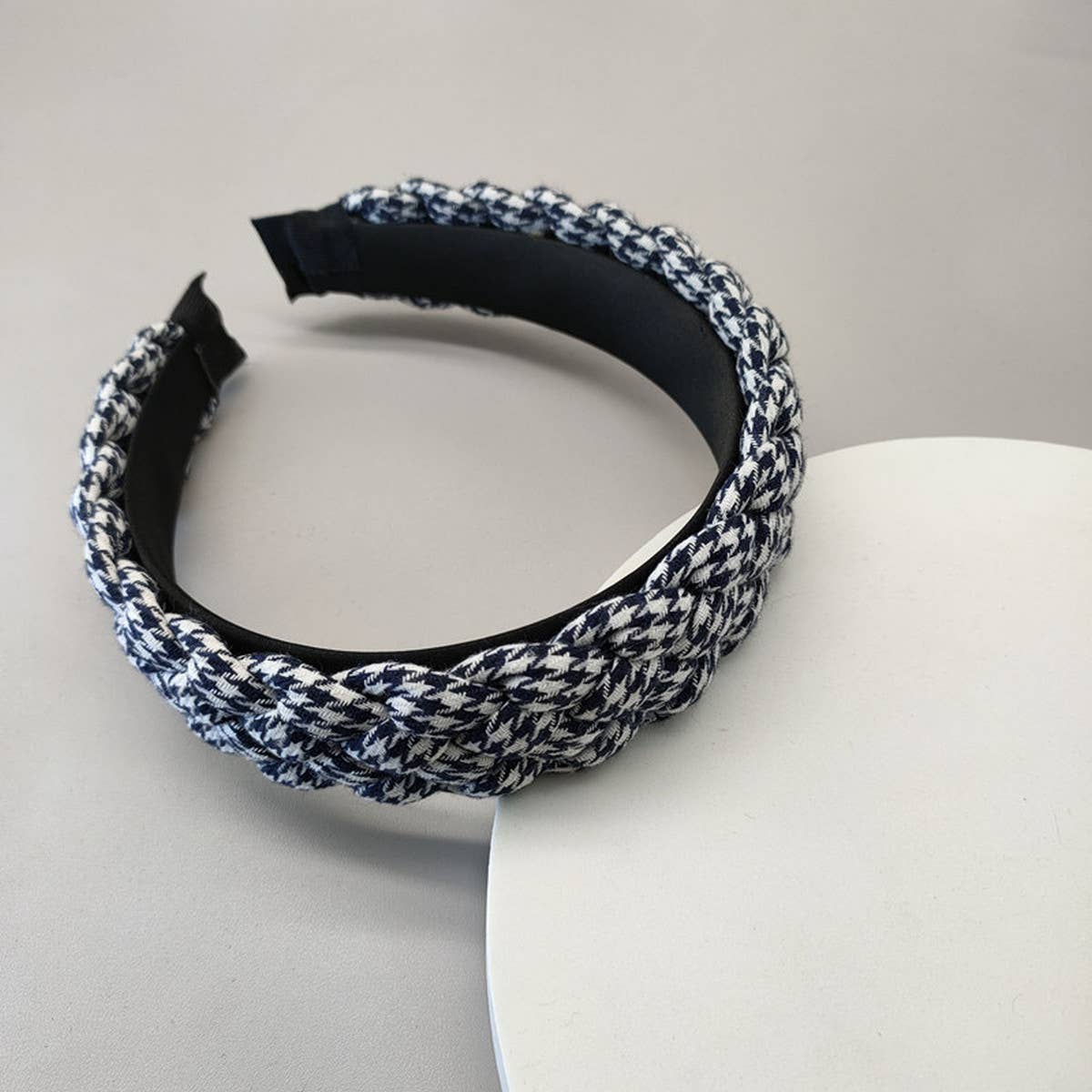 HANDMADE GEOMETRIC PLAID TWIST HEADBAND