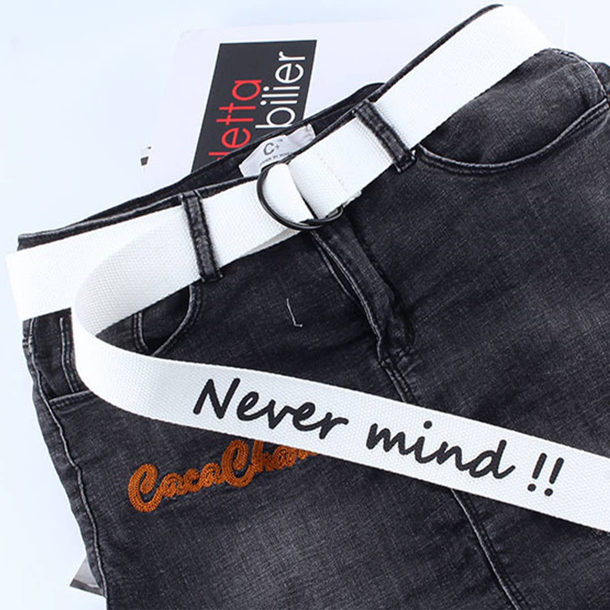 CWABE0959_SIMPLE CASUAL CANVAS DOUBLE BUCKLE BELT