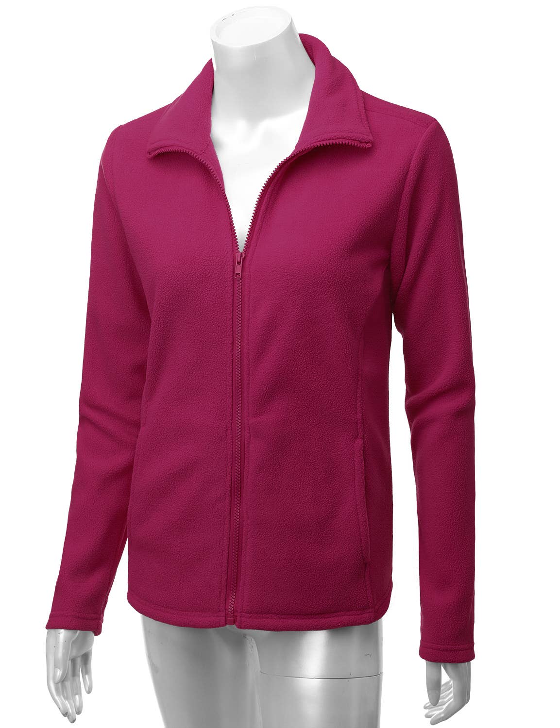 CWOJA693_Long Sleeve Full-Zip Thermal Basic Fleece Jacket