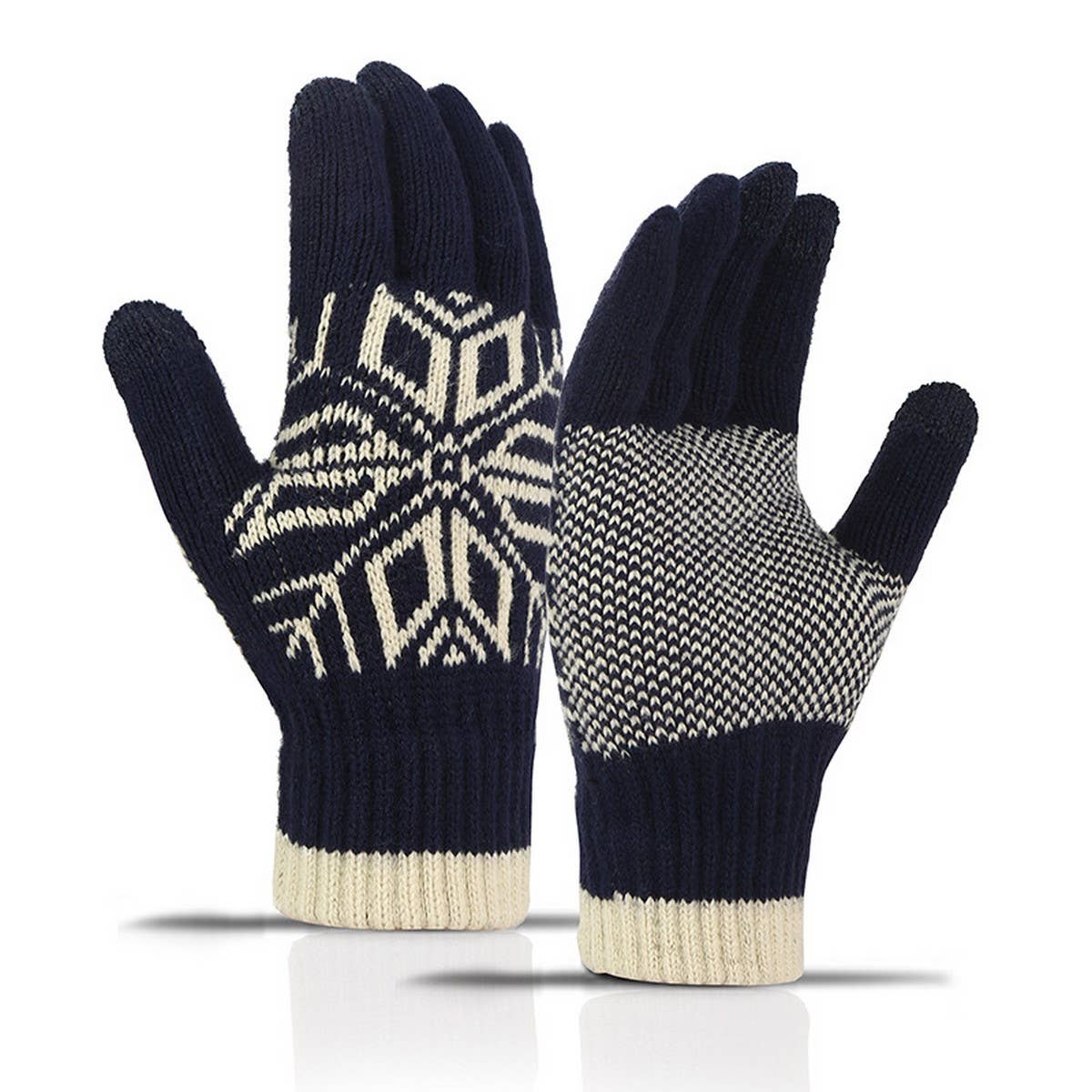 WINTER GLOVES OCTAGONAL FLOWER WOOL GLOVES_CWAG0172