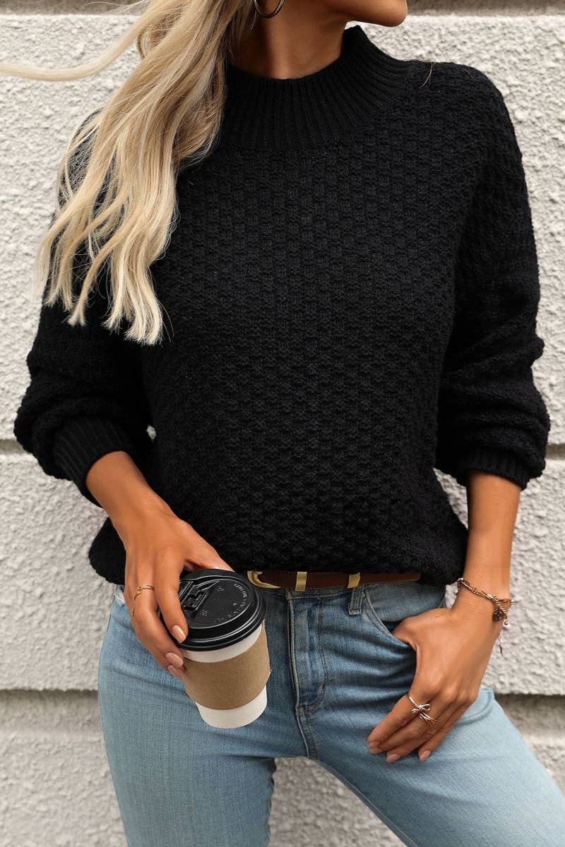 CWOSWL6492_TURTLENECK LONG-SLEEVED COMMUTER SWEATER