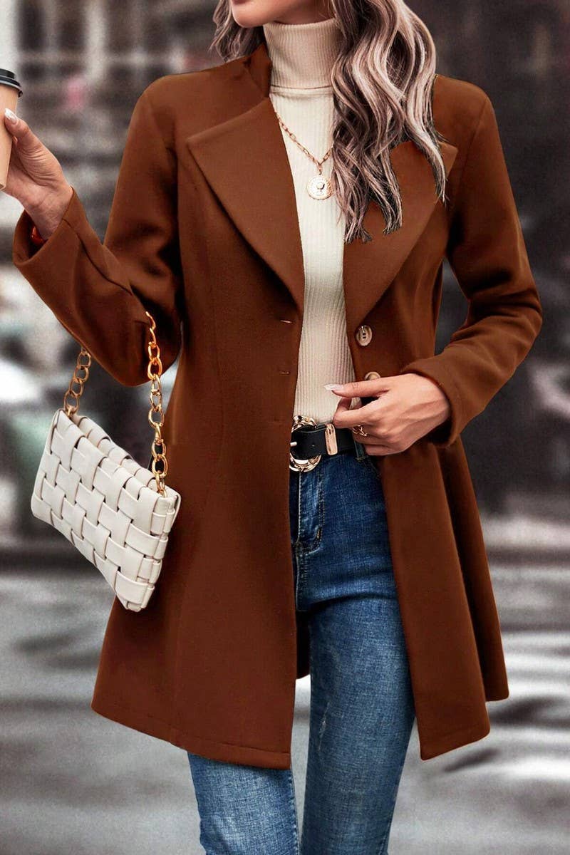 CWOCO00200_SOLID COLOR SLIM FIT LAPEL COAT