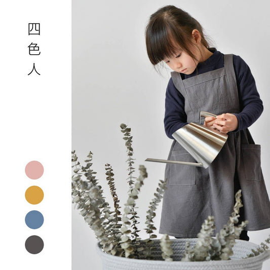 Aprons kids linen with pockets vintage_CWMM3300