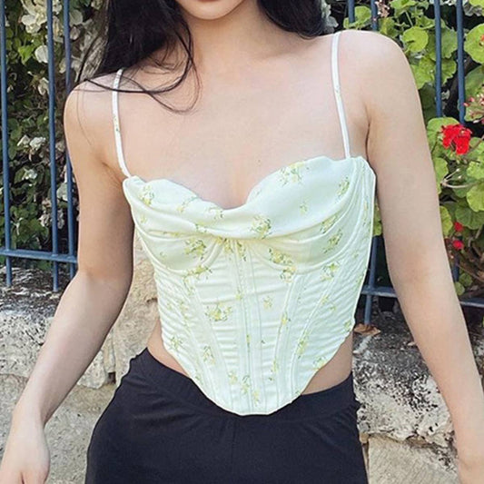 Bustier Crop Top with Cowl Neck