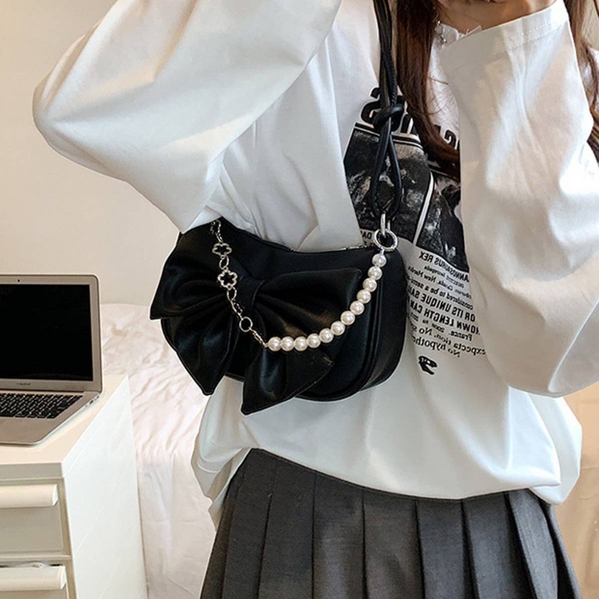 2024 SUMMER WESTERN STYLE SHOULDER BOW PEARL BAG_CWAB1914