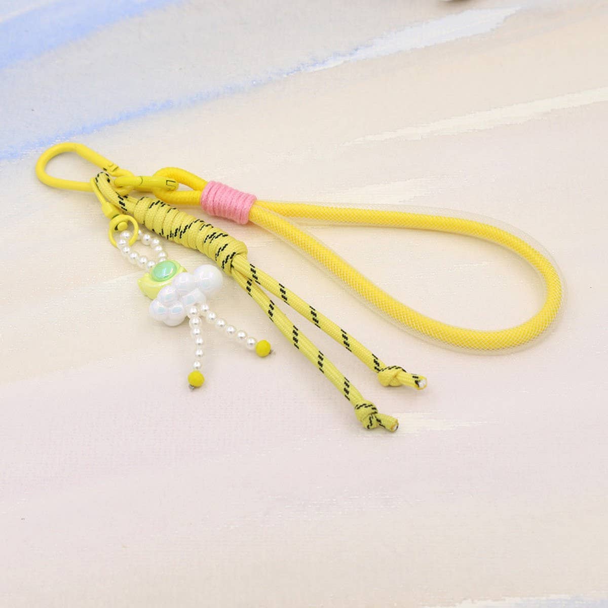 HAND-WOVEN LANYARD CUTE BEADED KEYCHAIN