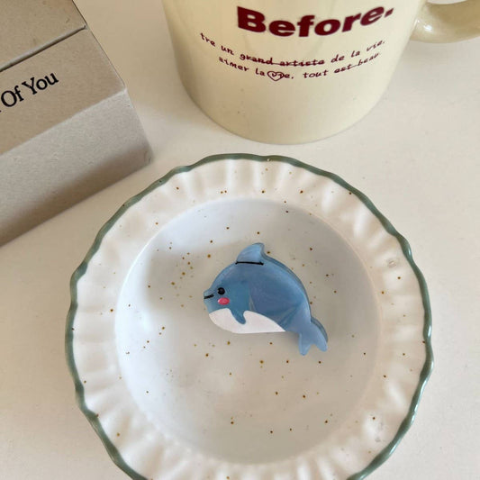 CWAHA07741_CUTE OCEAN DOLPHIN MINI HAIR CLAW CLIP