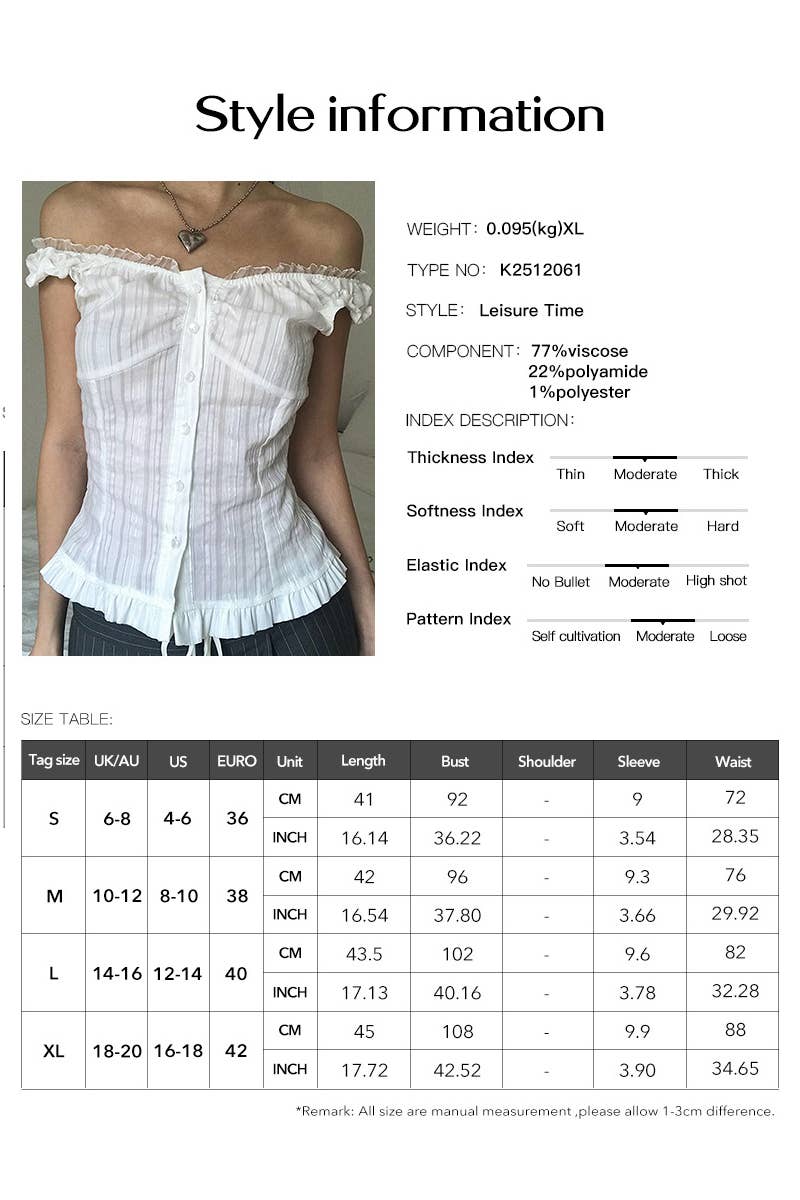 CWTTSL0522_FRENCH STYLE BUTTONED WAIST SLIMMING HOTTIE TOP