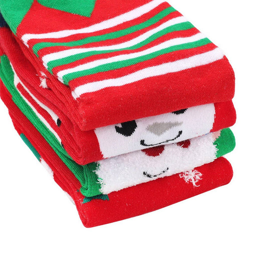 CWMS0818_Santa Claus Cartoon Elk Snowman Christmas Socks