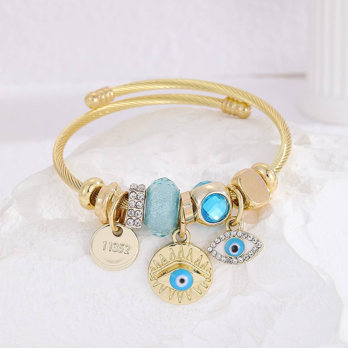 DIY Rhinestone Charm BFF Bracelet in Steel