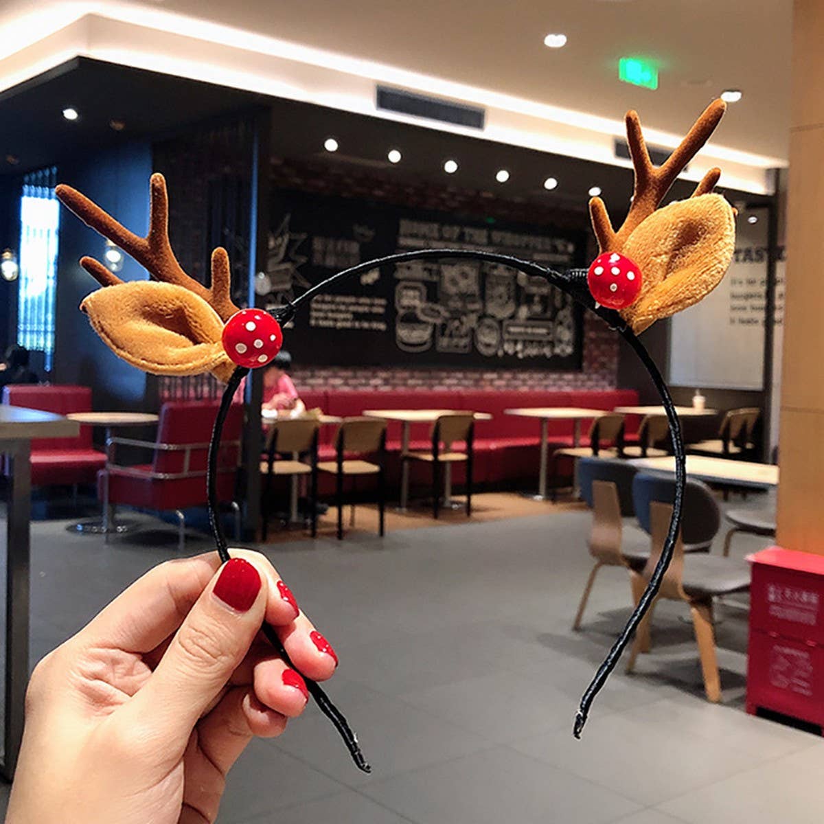 CUTE CHRISTMAS ELK HORN BELL HEADBAND HAIRPIN