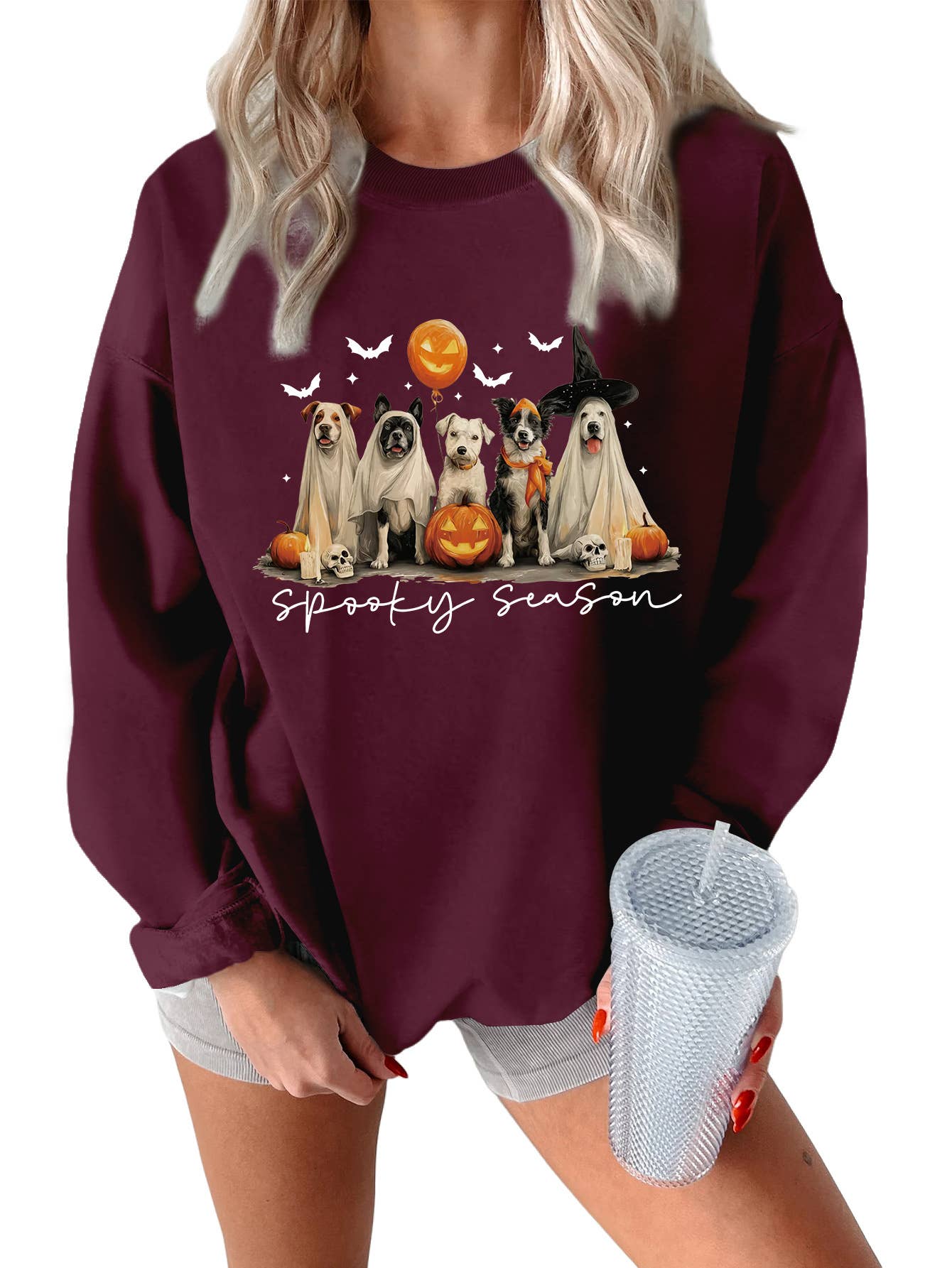 Cute and fun Halloween printed thick warm hoodie