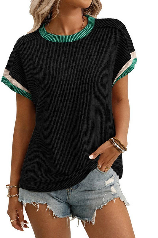 CWTBLS2256_TWISTED SEAM COLORBLOCK CREW NECK TEE