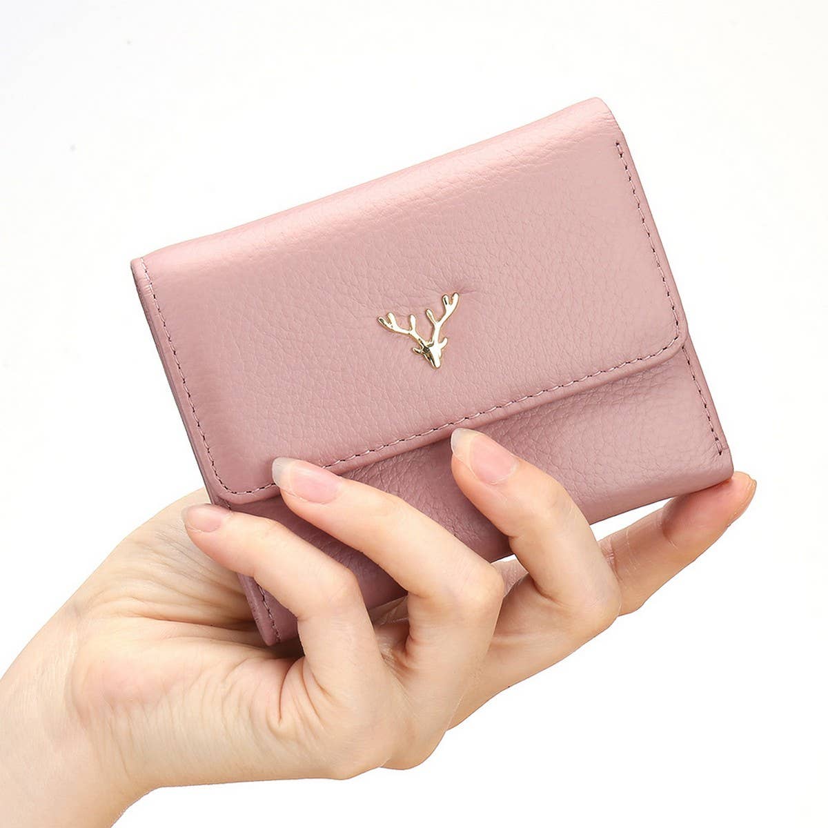 TOP LAYER COWHIDE SIMPLE FOLDING THINLEATHER WALLET_CWAB3823