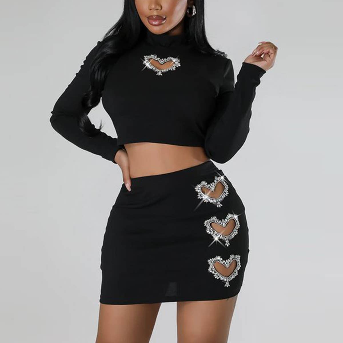 Crop Hottie T-shirt skirt Fashion casual suit