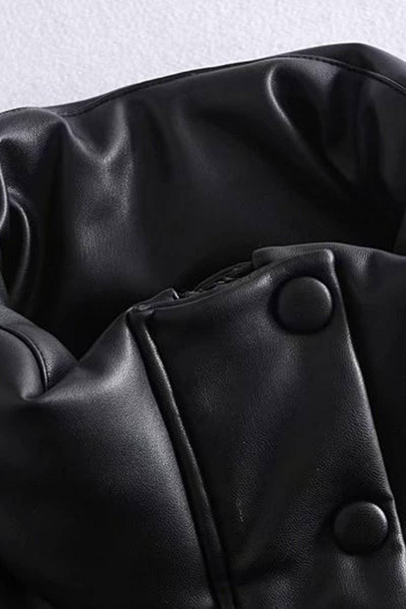 CWOV0327_HAND STUFFED COTTON LEATHER VEST