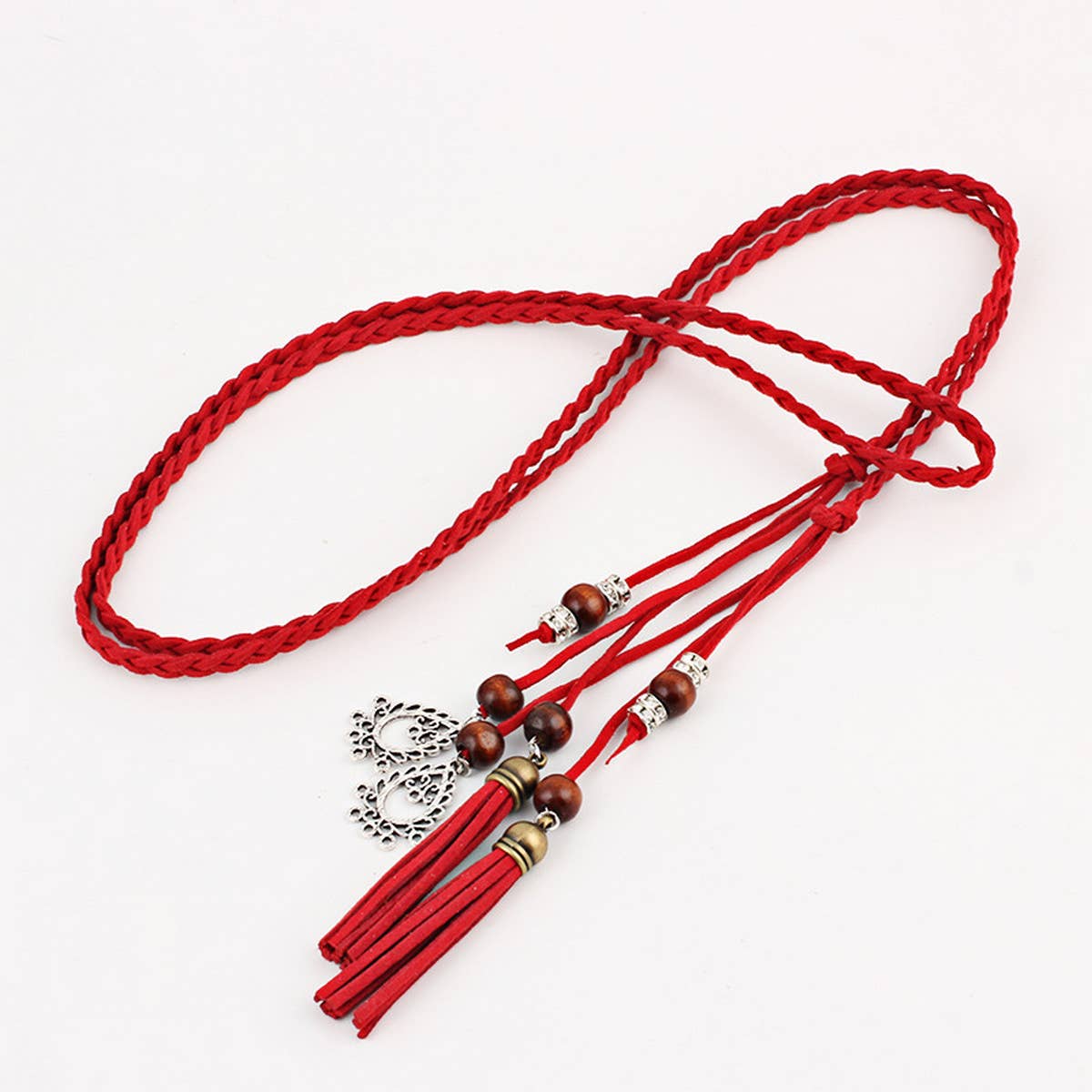 CWABE0876_HAND-WOVEN TASSEL CHARM BELT