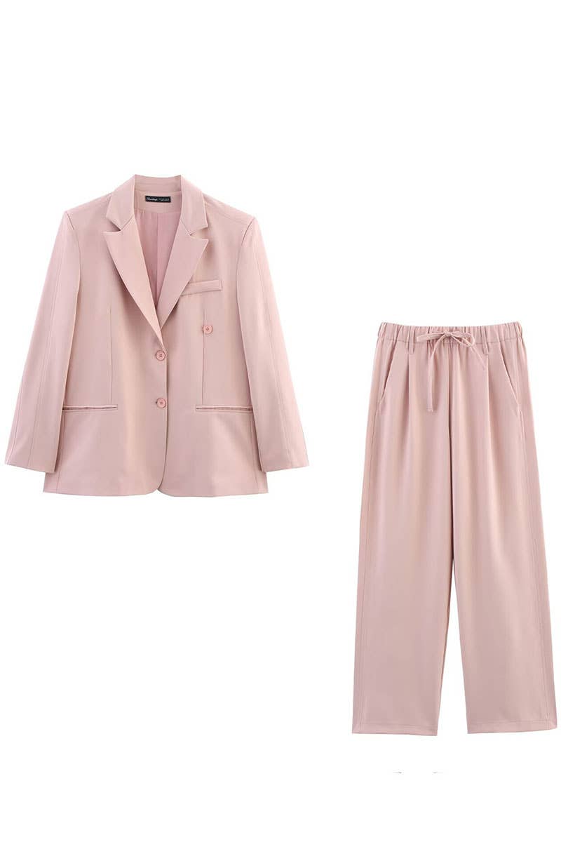 CWSBSL0167_SPRING LOOSE SUIT JACKET + STRAIGHT PANTS SUIT