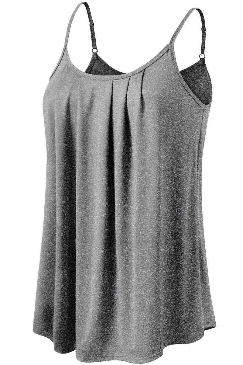 CWTTK229_Sleeveless Pleated Layered Cami Tank Knit Top