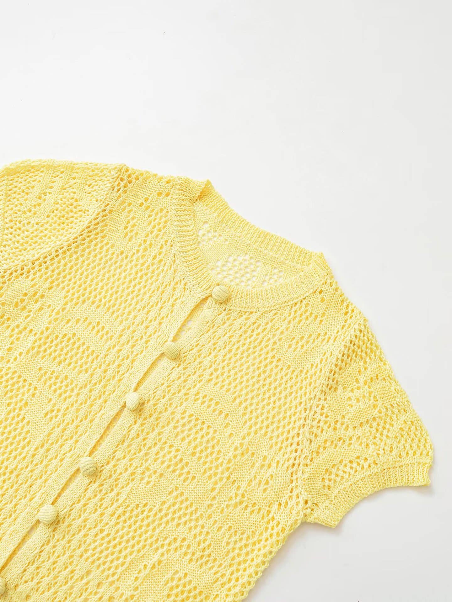 Design-sense openwork crochet knitted cardigan