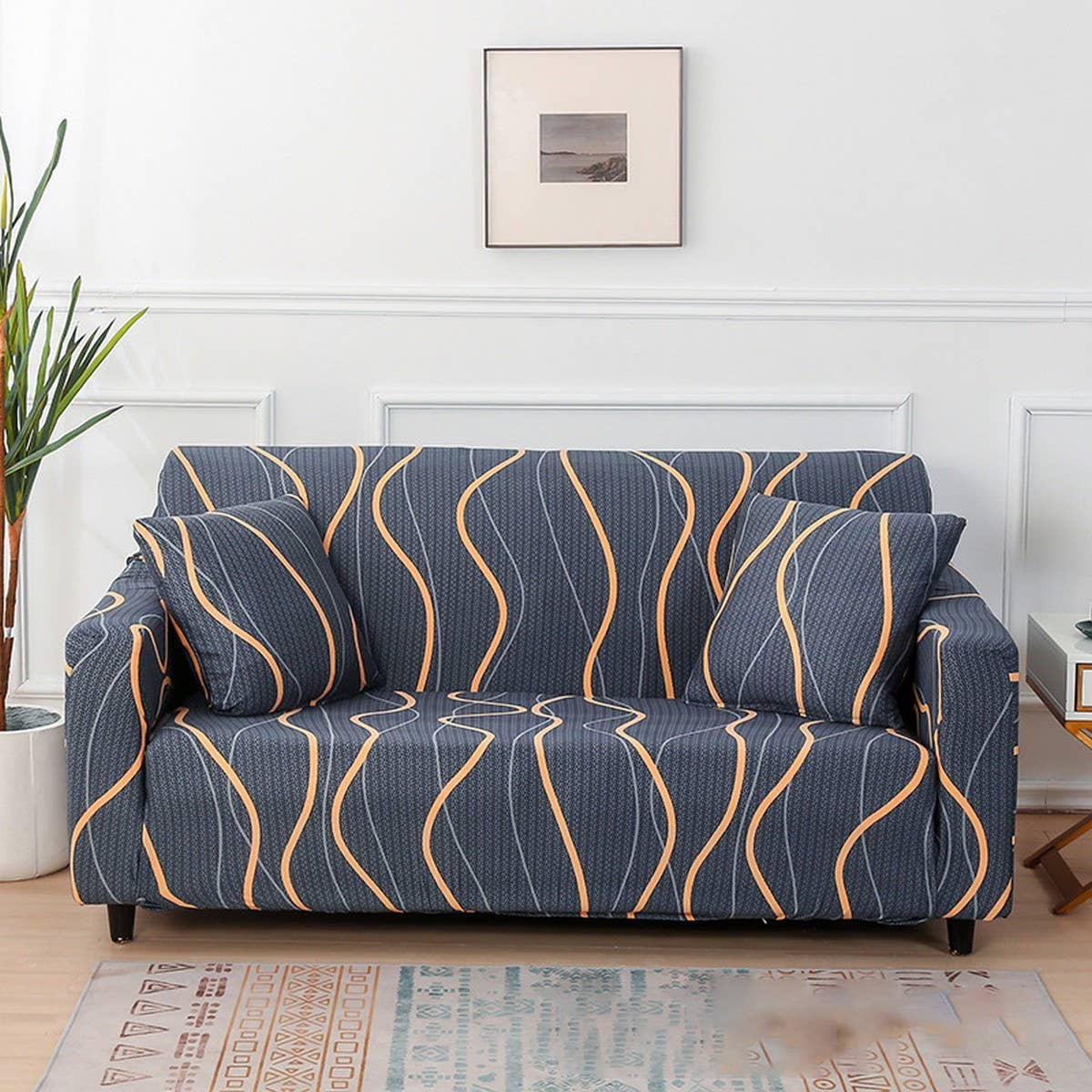 Solid Stretch Sofa Cover, Full Wrap, 2?? Seat_CWMM8314