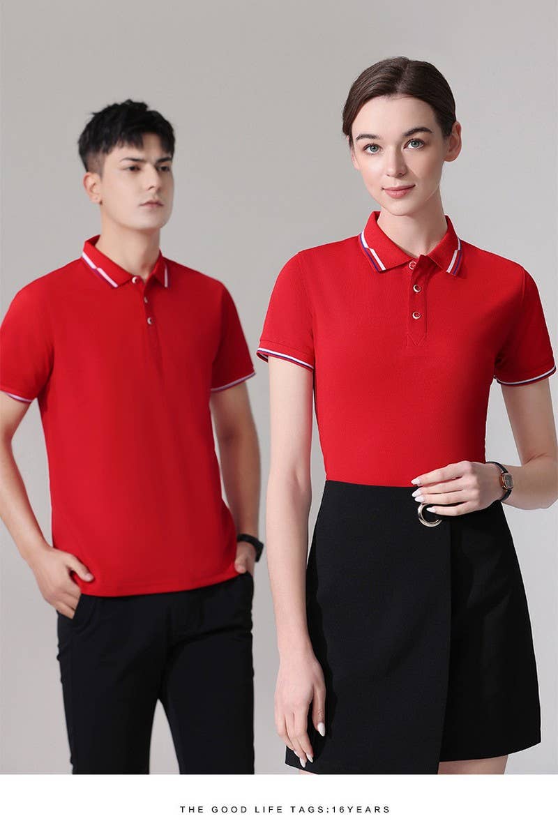 CWTBLS02418_SOLID COLOR COLLARED WORK POLO SHIRT