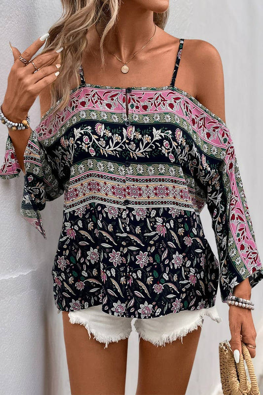 CWTBLSL0588_BAT-SLEEVE ETHNIC PRINT CAMISOLE TOP