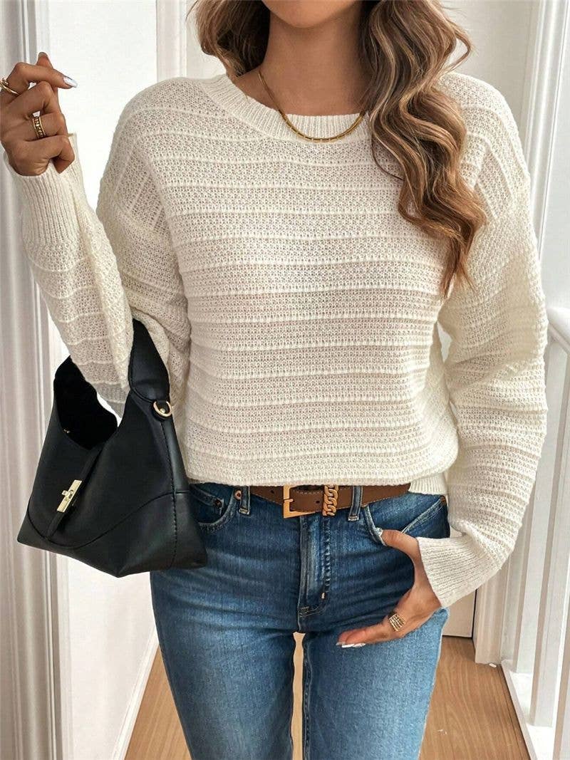 Back bow design feel casual pullover sweater