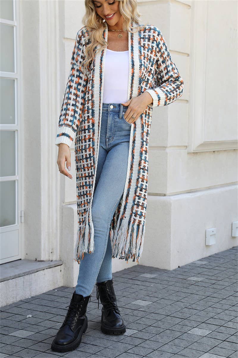 CWOCAL0933_FRINGED LONG COLORFUL CARDIGAN COAT