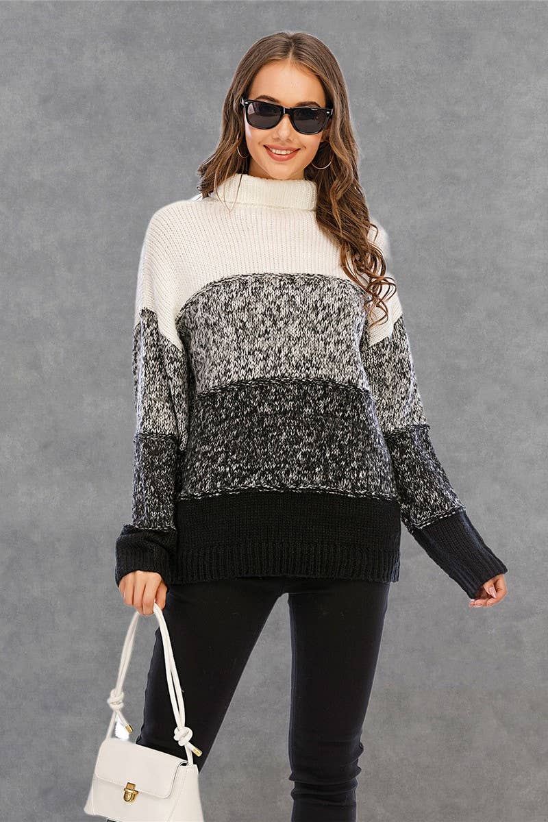 CWOSWL1711_Turtle Neck Long Sleeve Pullover Sweater