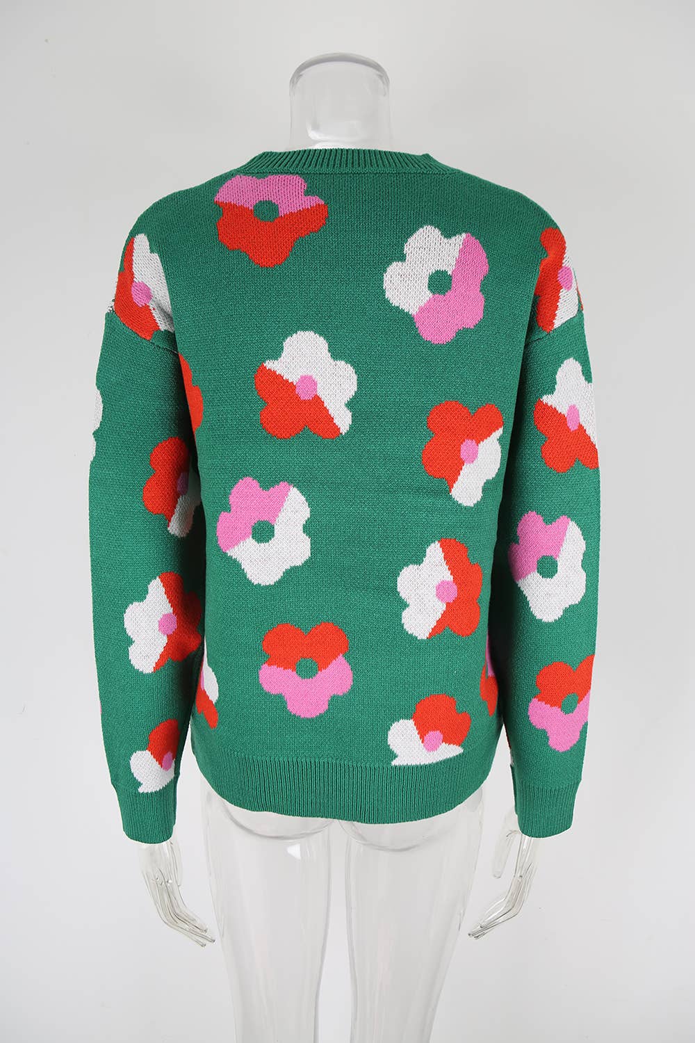 Color-blocked round-neck fashion knitted sweater