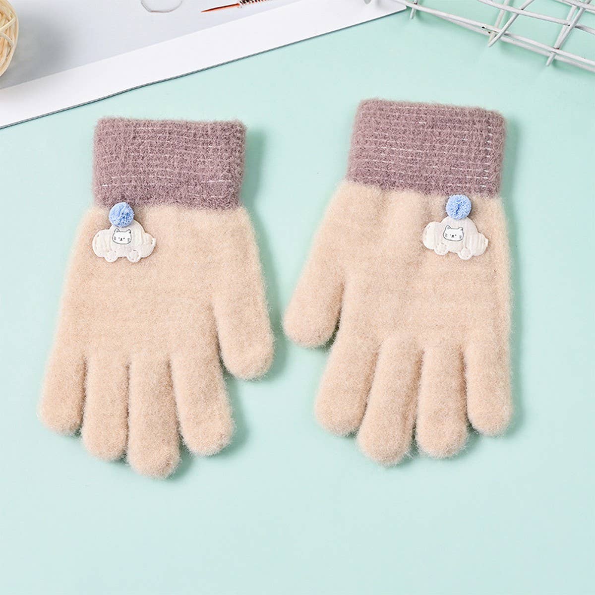 CWAG0284_CARTOON THICK FULL FINGER CHILDREN'S GLOVES