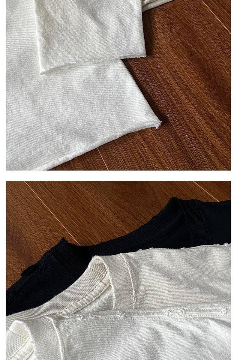 CWTBLL1979_ROLLED HEM ROUND NECK SOLID COLOR LONG SLEEVES