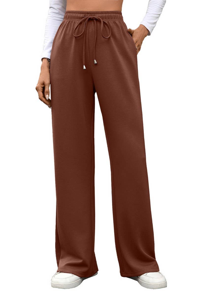 CWBLP01089_DRAWSTRING CASUAL LOOSE STRAIGHT-LEG TROUSERS