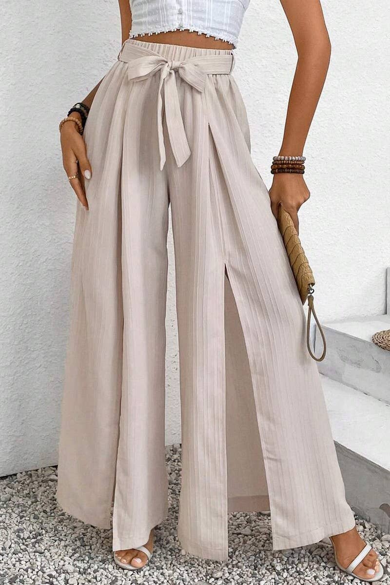 CWBLP2155_CASUAL DRAWSTRING HIGH WAIST WIDE LEG PANTS