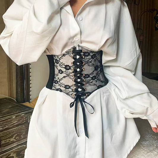 TRANSPARENT LACE ELASTIC BELT GIRDLE BELT_CWABE0271