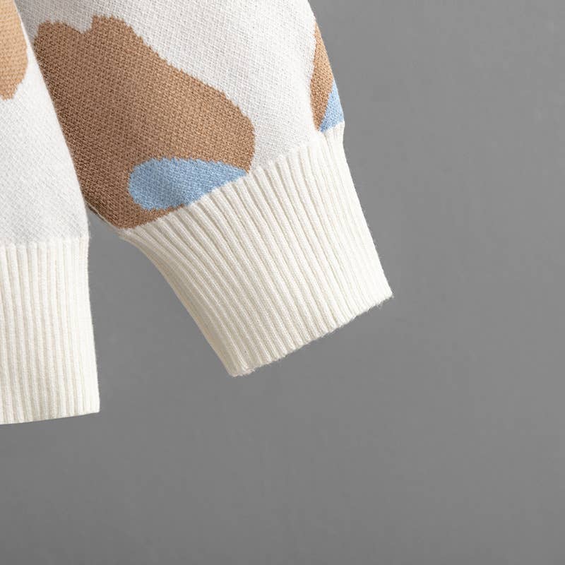 COLORFUL LEOPARD PRINT JACQUARD CARDIGAN COAT