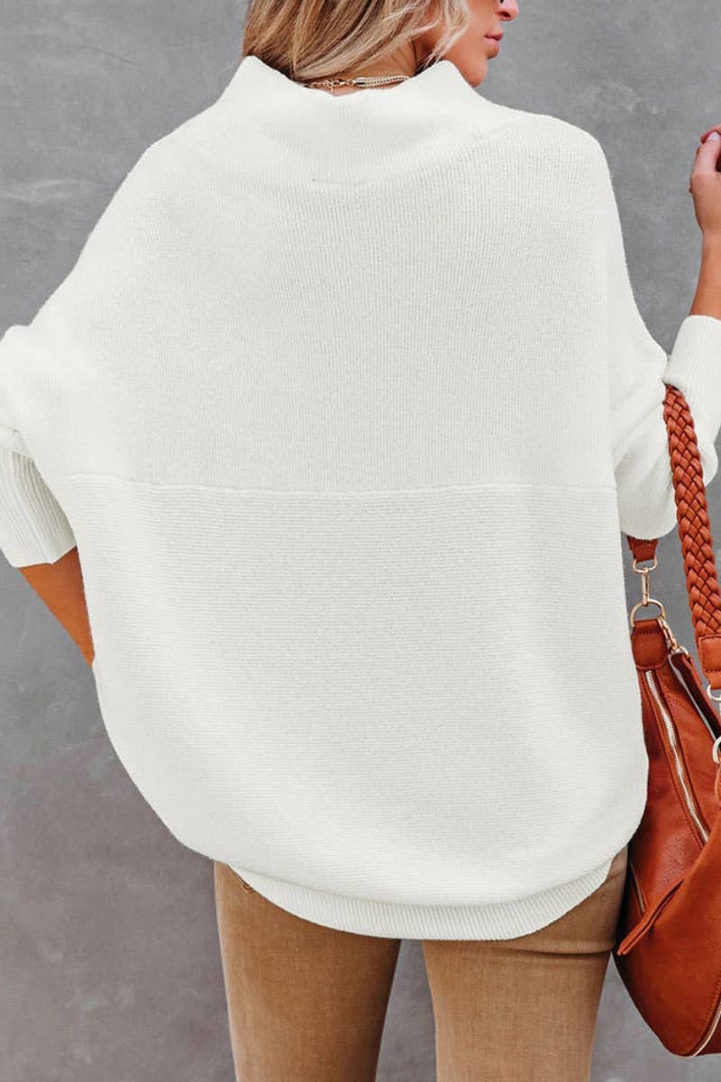 CWOSWL5846_STYLISH TURTLENECK LONG-SLEEVED SWEATER