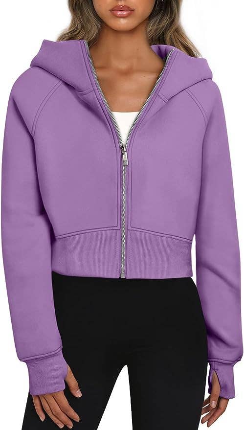 CWOHOL0366_Zip-Up Long Sleeve Casual Hoodie Top