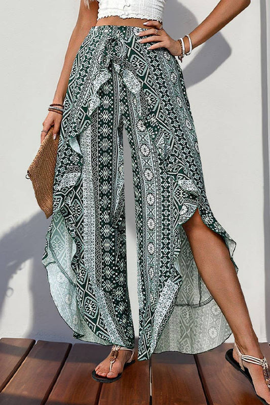 CWBLP0765_PRINTED RUFFLED WIDE-LEG TROUSERS