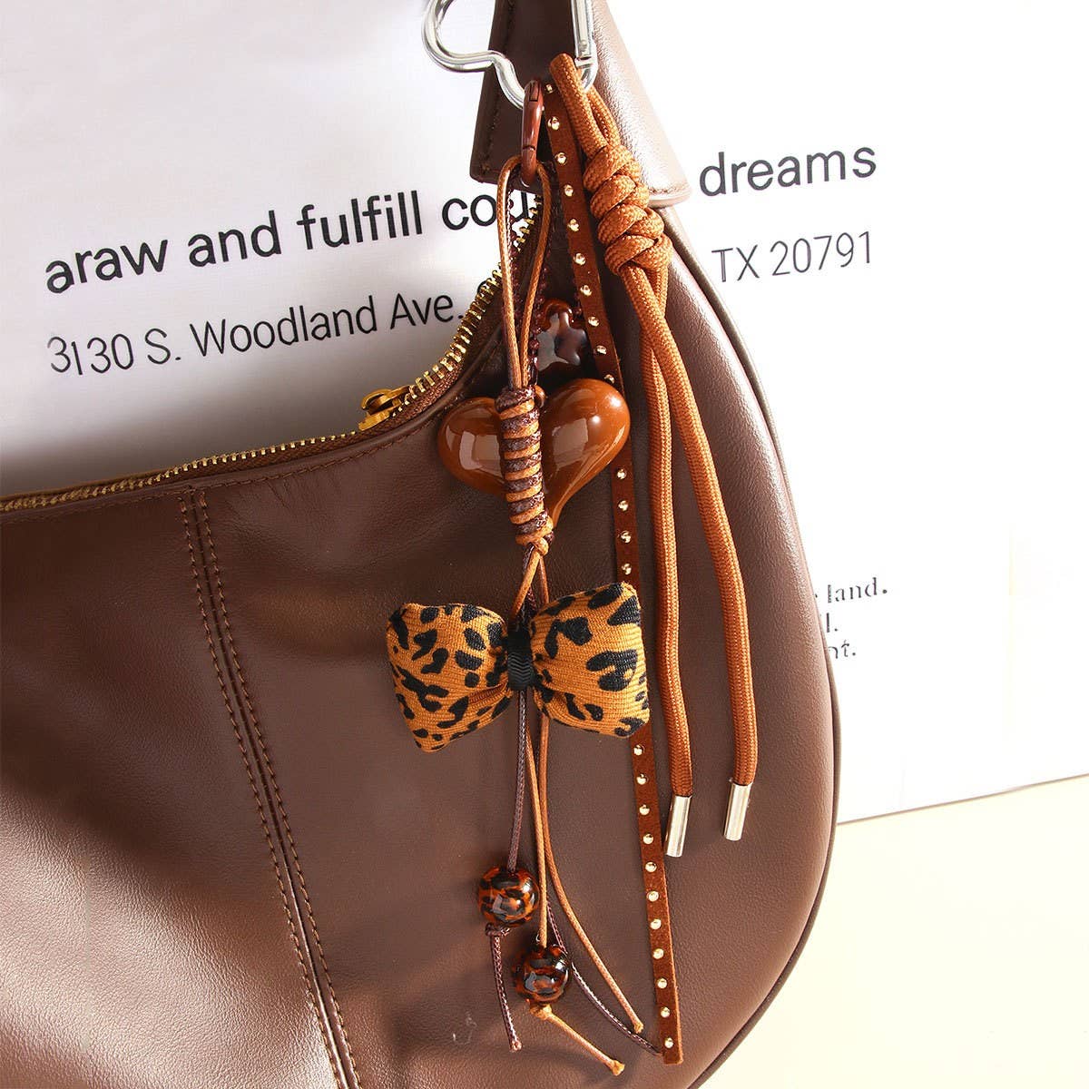 Handmade Heart Bow Keychain Bag & Phone Charm