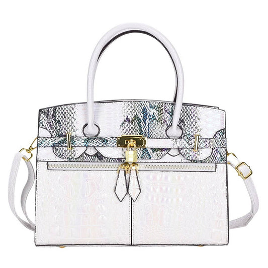 Stone-patterned large-capacity tote bag