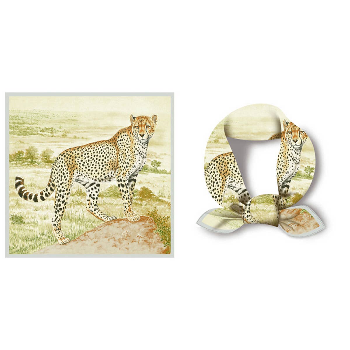 Cheetah Print Scarf - Fashion Square Wrap_CWASC0649