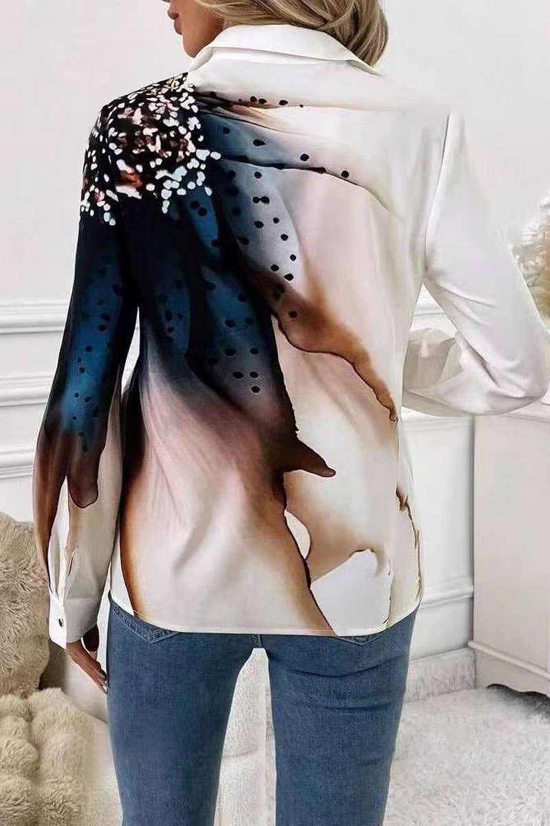CWTBLL3872_FASHION PRINTED LONG SLEEVE BLOUSE