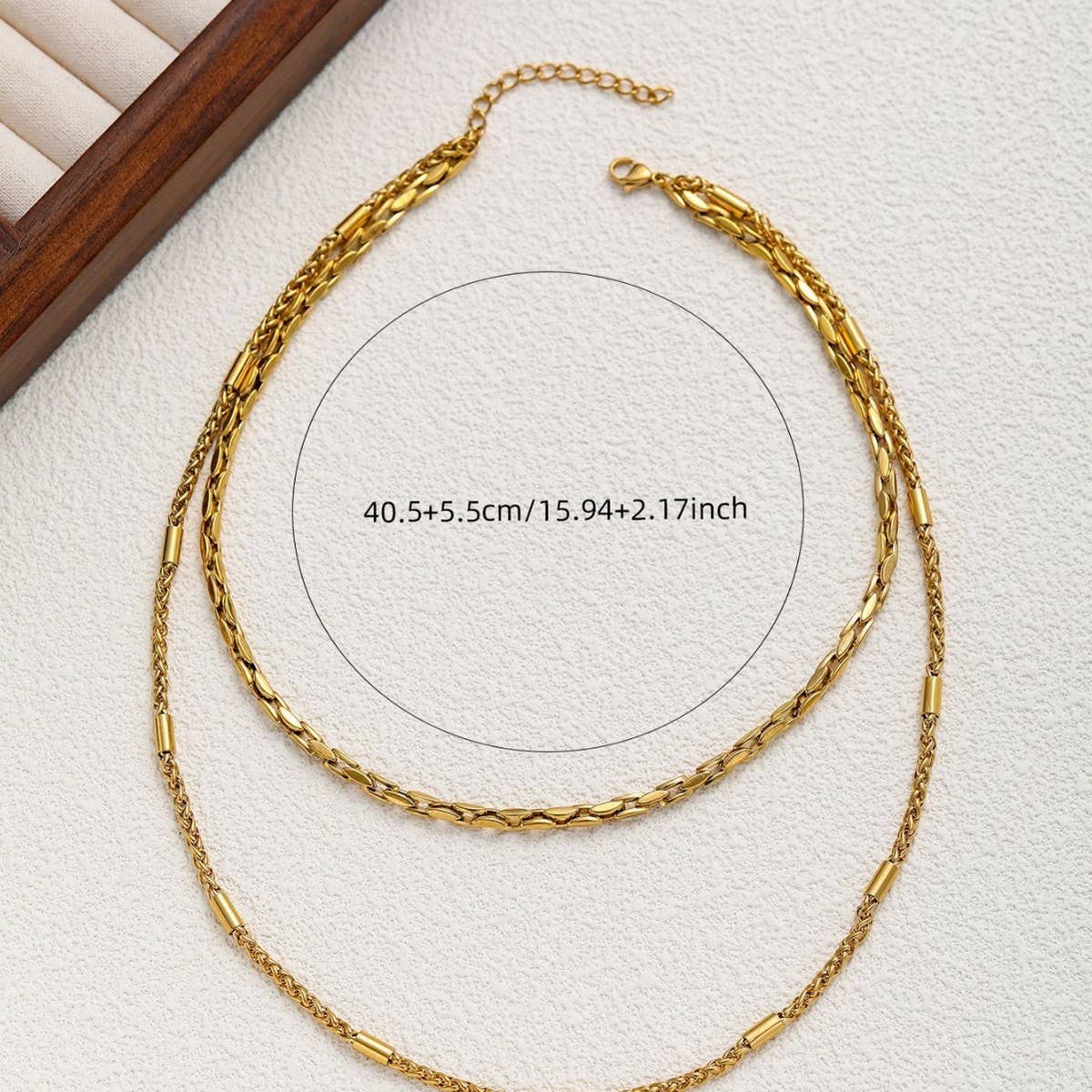 HIP HOP TUBE CHAIN DOUBLE LAYER LONG NECKLACE