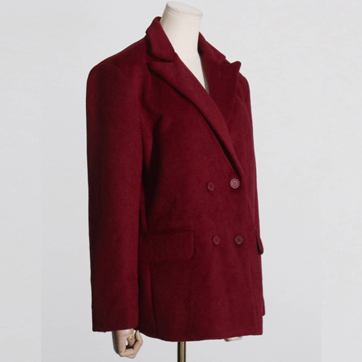 Elegant V-Neck Wool Jacket ? Spring Loose Fit