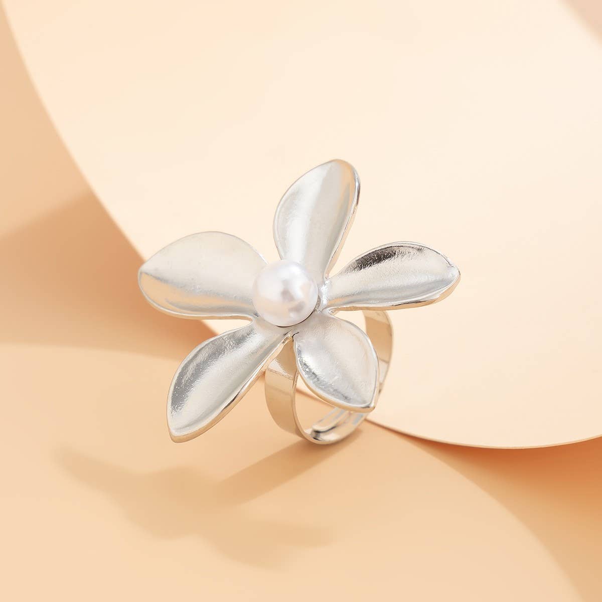 FASHIONABLE METAL IRREGULAR WATER DROP OPEN RING